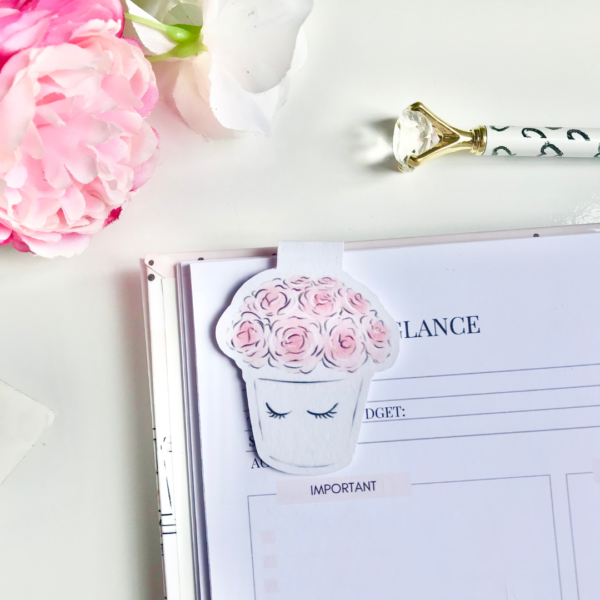 Rose Vase Magnetic Bookmark