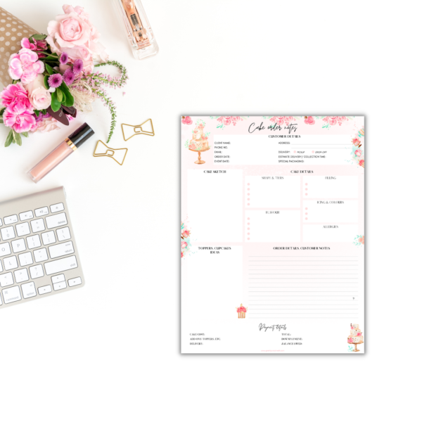 Cake Order Notes Pad