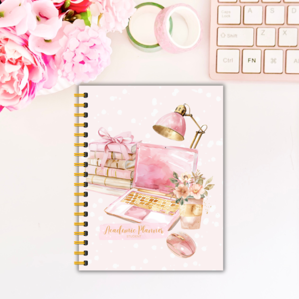Student Academic Planner - Pink Desk