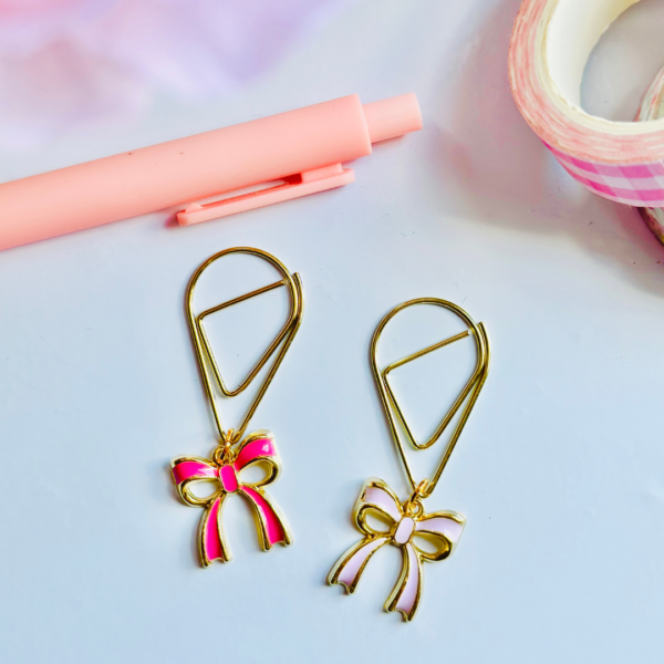 Pink Ribbon Dangle Clips