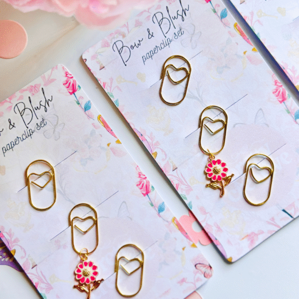 Paperclip Trio with Floral Charm