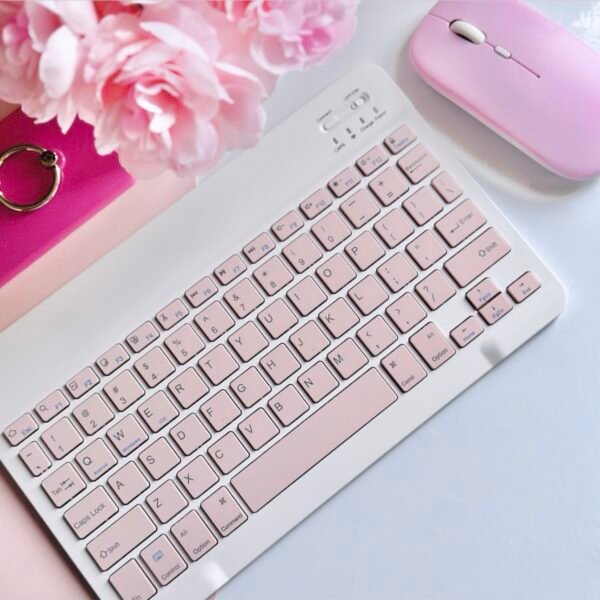 Pink Bluetooth Keyboard & Mouse Combo